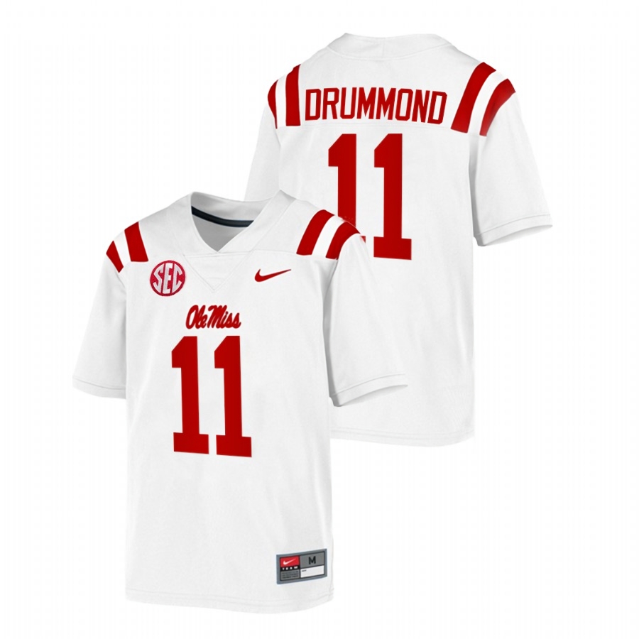 Ole Miss Rebels Men's NCAA Dontario Drummond #11 White 2021-22 Game College Football Jersey TJE0149EH